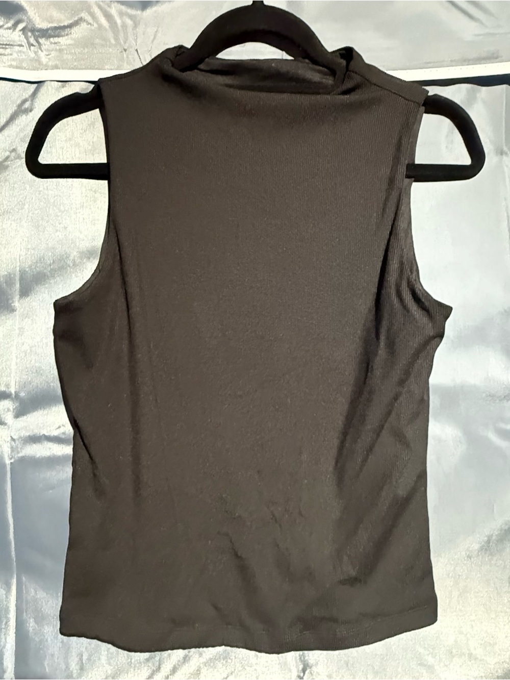 Tahari Black Sleeveless Mock Neck Tank